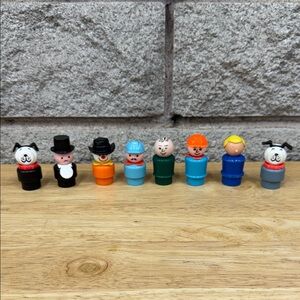 Vintage Fisher-Price Colorful Peg People Set